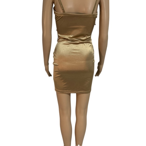 Gold Beaded Mini Dress - Picture 4 of 6